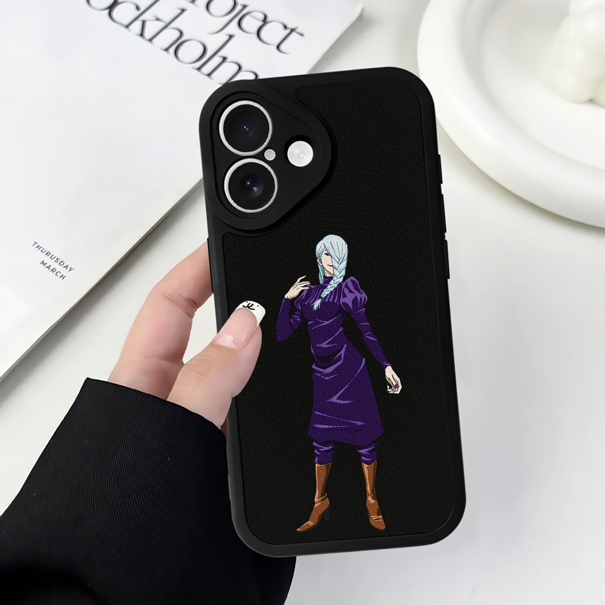 （画像用） 呪術廻戦 Jujutsu Kaisen 【iPhone 16シリーズ対応】シリコンスマホケース（レザー調） 材質：シリコン